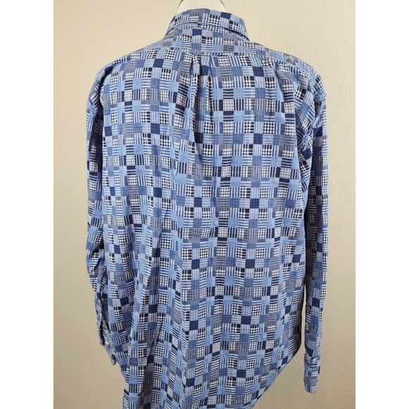 Bill’s Khakis Button Mens LS 2XL Blue Denim Patch Look Square Cotton USA - Picture 4 of 5